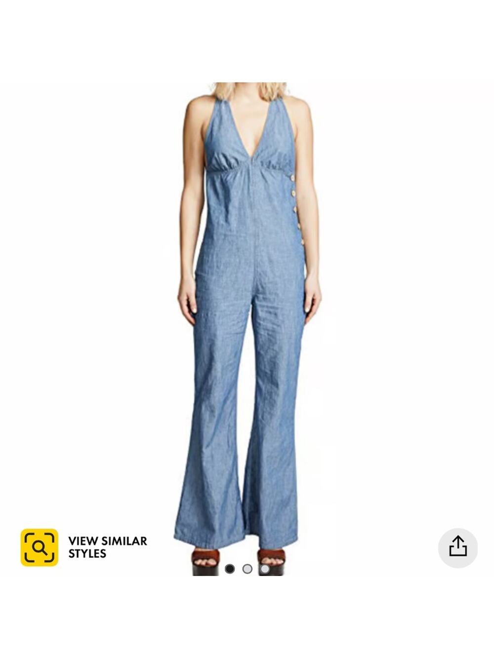 Free People Women Dance All Night Flared Open Back Jumpsuit